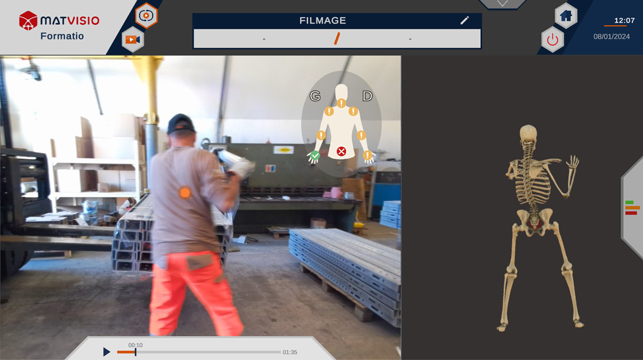 Une des interfaces du logiciel MATVISIO.